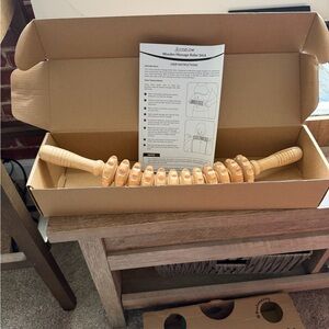 NWB Wooden Massage Roller Stick-great for sore muscles and cellulite!